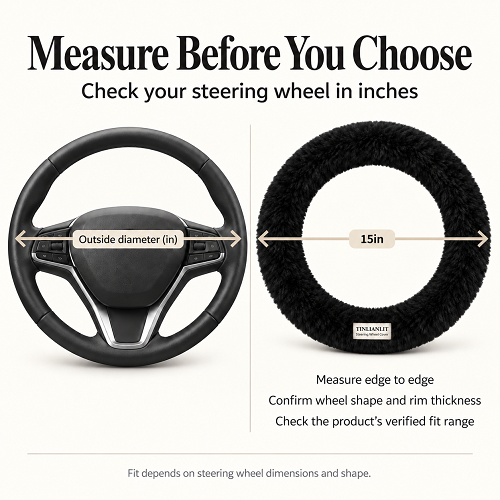 TINLIANLIT Plush Steering Wheel Cover view 4