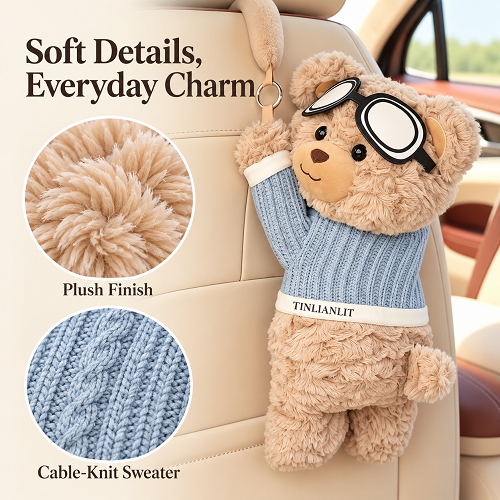 TINLIANLIT Bear-Shaped Car Tissue Holder view 2