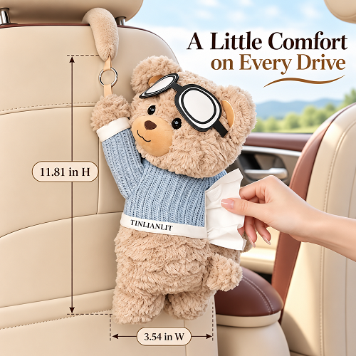 TINLIANLIT Bear-Shaped Car Tissue Holder view 3