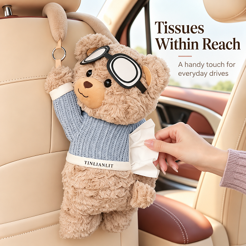 TINLIANLIT Bear-Shaped Car Tissue Holder view 4